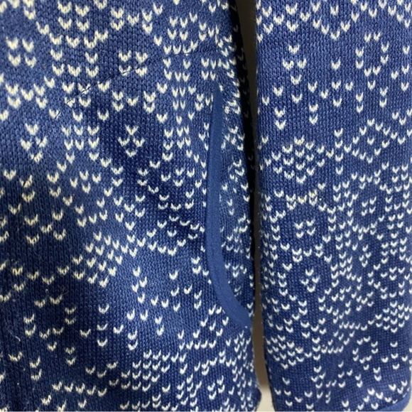 Stan Herman Size Medium Jacket Fleece Full Zip Front Blue White Print Pockets - Picture 8 of 10